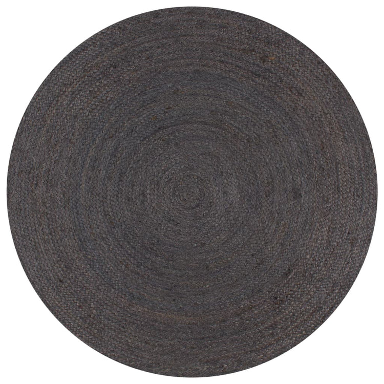 Vidaxl vloerkleed handgemaakt rond 150 cm jute donkergrijs