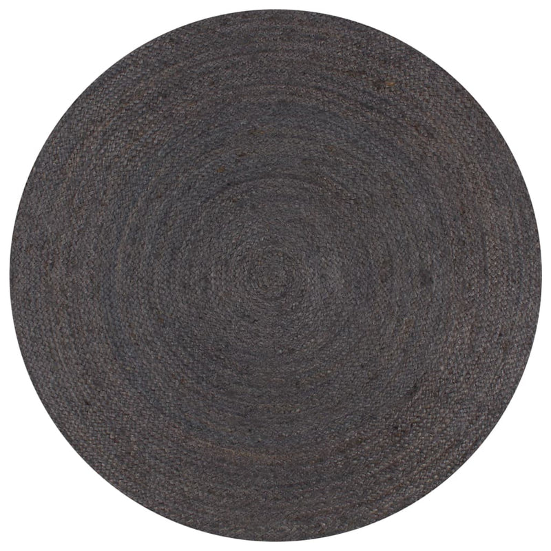 Vidaxl vloerkleed handgemaakt rond 150 cm jute donkergrijs