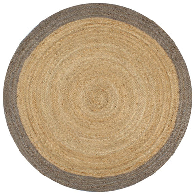 Vidaxl vloerkleed handgemaakt met grijze rand 90 cm jute