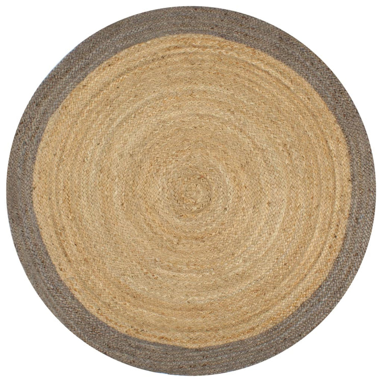 Vidaxl vloerkleed handgemaakt met grijze rand 90 cm jute