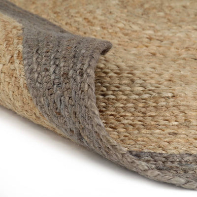 Vidaxl vloerkleed handgemaakt met grijze rand 150 cm jute