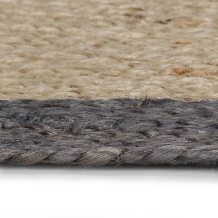 Vidaxl vloerkleed handgemaakt met donkergrijze rand 90 cm jute