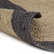 Vidaxl vloerkleed handgemaakt met donkergrijze rand 120 cm jute - afbeelding 2