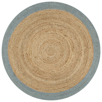 Vidaxl vloerkleed handgemaakt met olijfgroene rand 150 cm jute