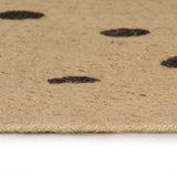 Vidaxl vloerkleed handgemaakt met print polkadot 150 cm jute - afbeelding 3