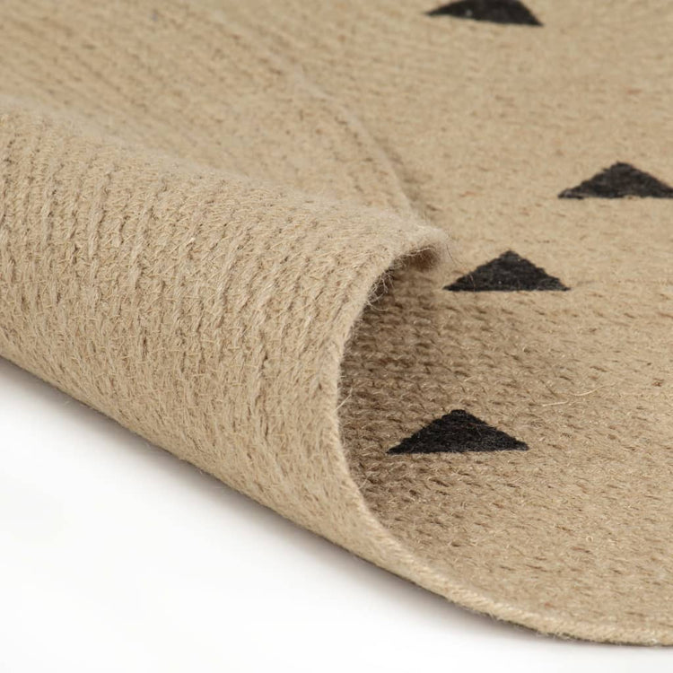 Vidaxl vloerkleed handgemaakt met driehoek print 150 cm jute