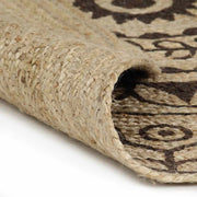 Vidaxl vloerkleed handgemaakt met donkerbruine print 90 cm jute - afbeelding 2