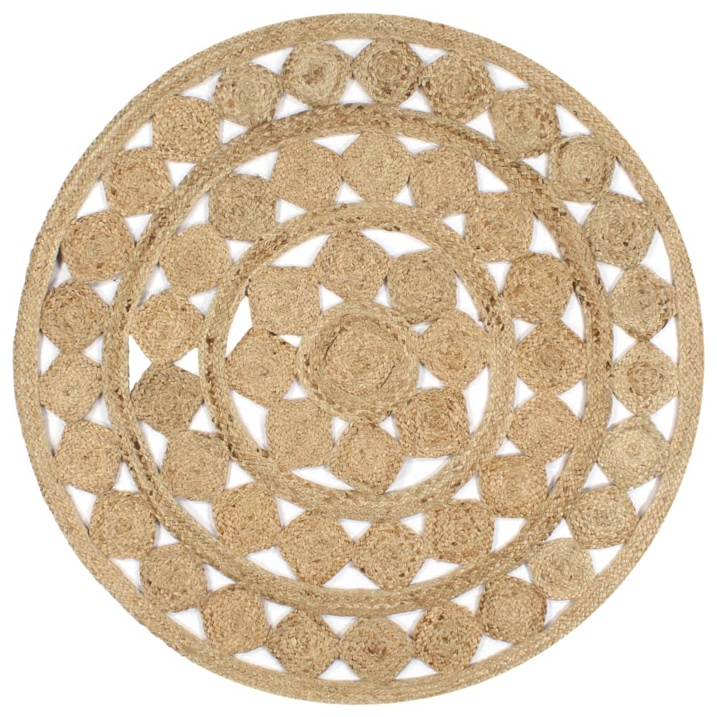 Vidaxl vloerkleed handgemaakt 120 cm gevlochten jute