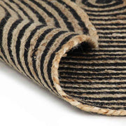Vidaxl vloerkleed handgemaakt met spiraal ontwerp 90 cm jute zwart - afbeelding 2