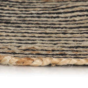 Vidaxl vloerkleed handgemaakt met spiraal ontwerp 90 cm jute zwart - afbeelding 3