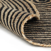 Vidaxl vloerkleed handgemaakt met spiraal ontwerp 120 cm jute zwart - afbeelding 2