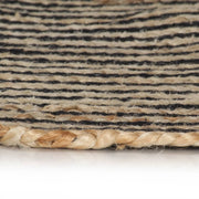 Vidaxl vloerkleed handgemaakt met spiraal ontwerp 120 cm jute zwart - afbeelding 3