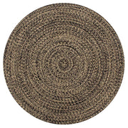 Vidaxl vloerkleed handgemaakt 90 cm jute zwart en naturel - afbeelding 1
