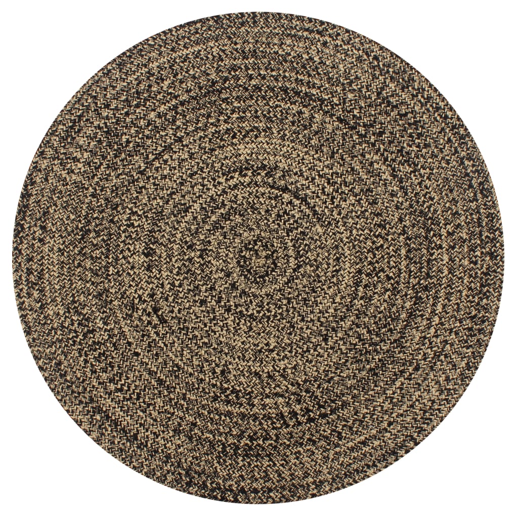 Vidaxl vloerkleed handgemaakt 150 cm jute zwart en naturel