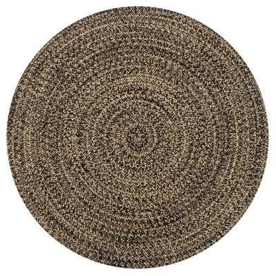 Vidaxl vloerkleed handgemaakt 150 cm jute zwart en naturel