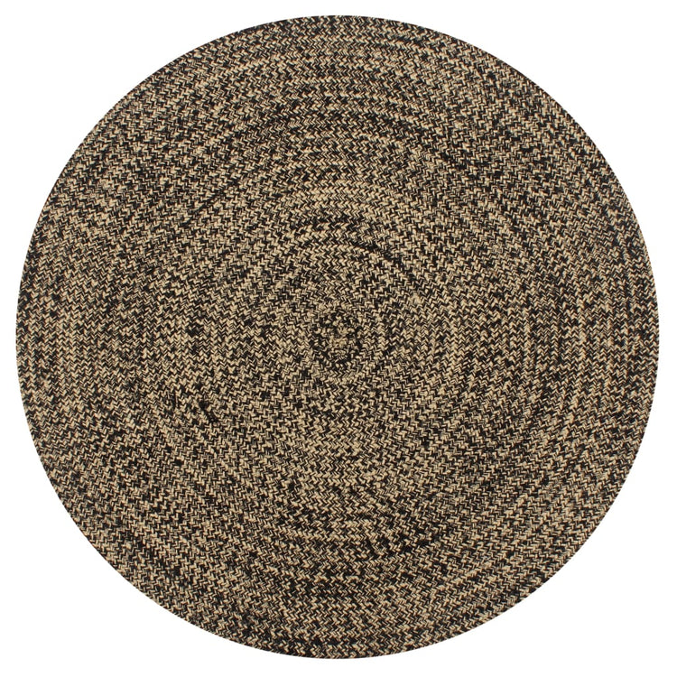 Vidaxl vloerkleed handgemaakt 150 cm jute zwart en naturel