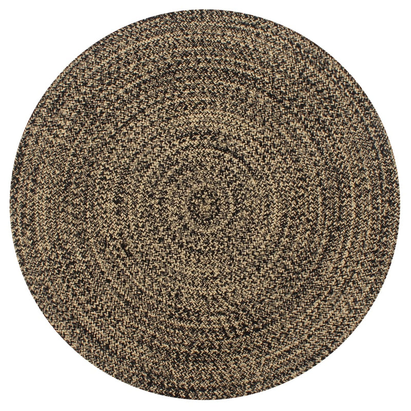 Vidaxl vloerkleed handgemaakt 150 cm jute zwart en naturel