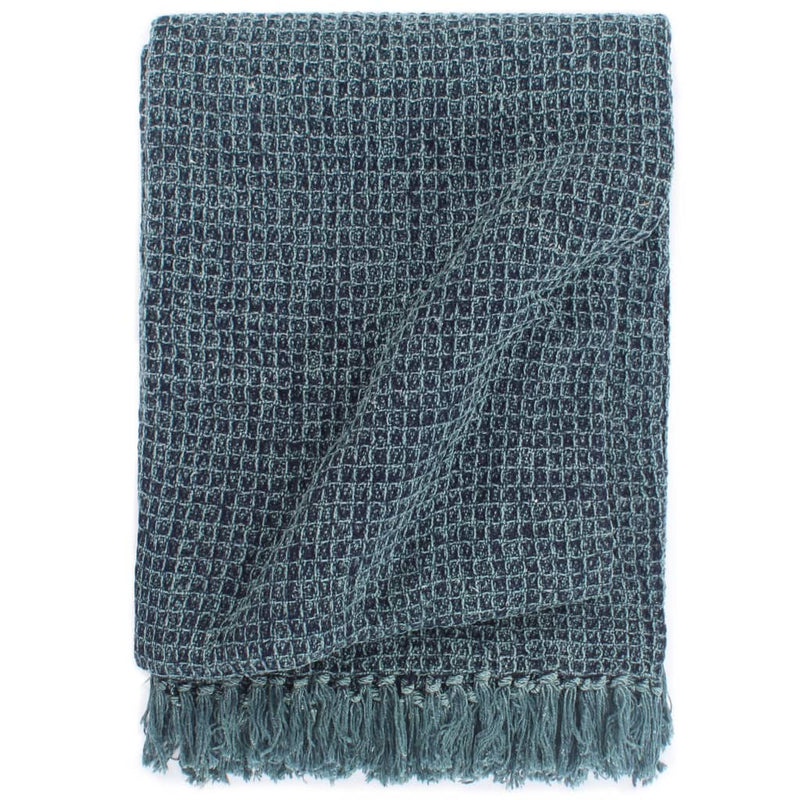 Vidaxl plaid 125x150 cm katoen indigo-blauw