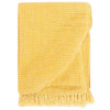 Vidaxl plaid 125x150 cm katoen mosterdgeel