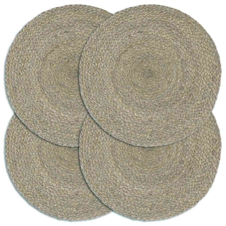 Vidaxl placemats 4 st rond 38 cm jute effen grijs