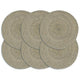 Vidaxl placemats 6 st rond 38 cm jute effen grijs