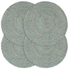Vidaxl placemats 4 st rond 38 cm jute olijfgroen