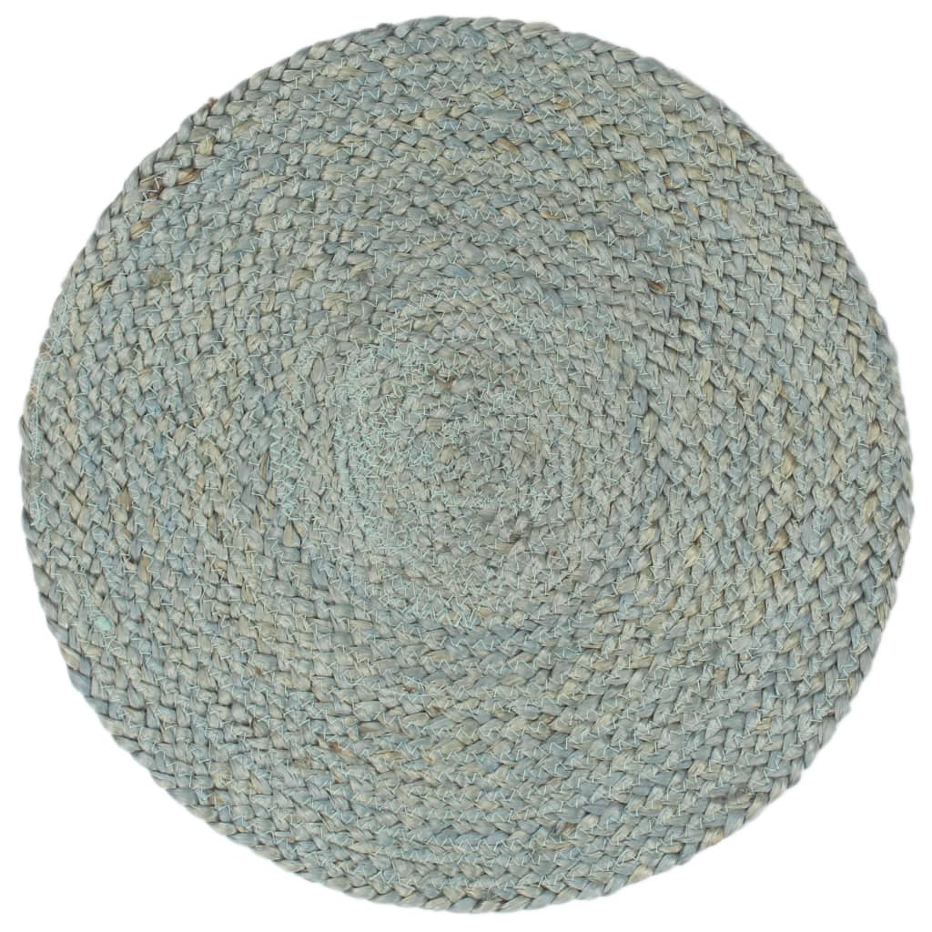 Vidaxl placemats 6 st rond 38 cm jute olijfgroen