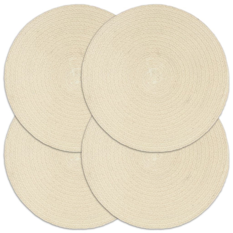 Vidaxl placemats 4 st rond 38 cm katoen natuurlijk
