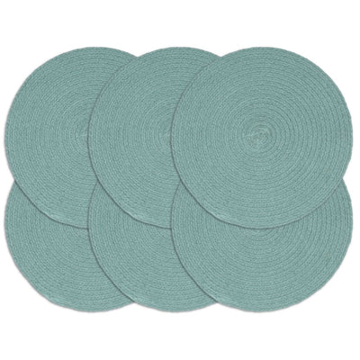 Vidaxl placemats 6 st rond 38 cm katoen effen groen