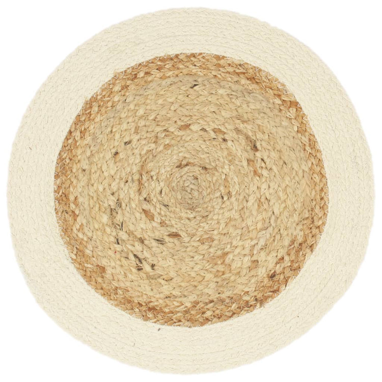 Vidaxl placemats 4 st rond 38 cm jute en katoen natuurlijk