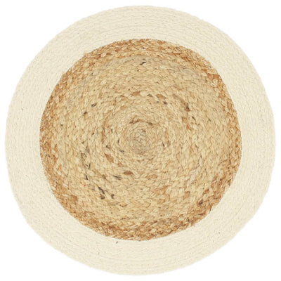 Vidaxl placemats 6 st rond 38 cm jute en katoen natuurlijk