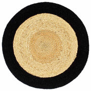 Vidaxl placemats 4 st 38 cm jute en katoen natuurlijk en zwart - afbeelding 2