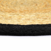 Vidaxl placemats 4 st 38 cm jute en katoen natuurlijk en zwart - afbeelding 3