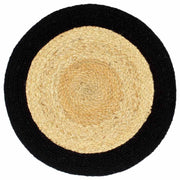 Vidaxl placemats 6 st 38 cm jute en katoen natuurlijk en zwart - afbeelding 2