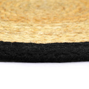 Vidaxl placemats 6 st 38 cm jute en katoen natuurlijk en zwart - afbeelding 3