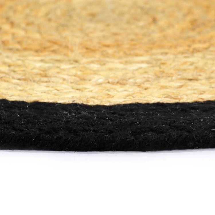 Vidaxl placemats 6 st 38 cm jute en katoen natuurlijk en zwart