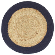 Vidaxl placemats 4 st 38 cm jute en katoen natuurlijk en marineblauw - afbeelding 2