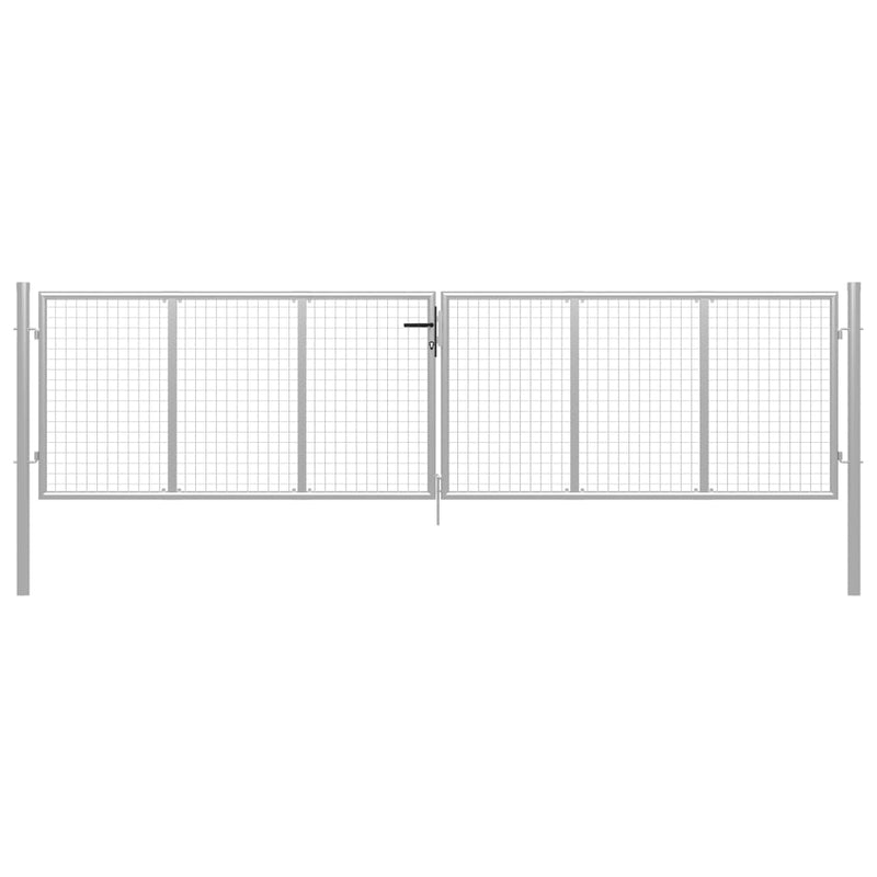 VidaXL Poort 415x150 cm gegalvaniseerd staal zilverkleurig