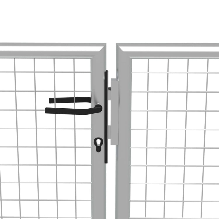 VidaXL Poort 415x150 cm gegalvaniseerd staal zilverkleurig