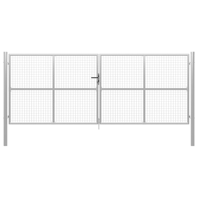VidaXL Poort 415x200 cm gegalvaniseerd staal zilverkleurig