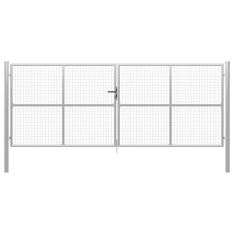 VidaXL Poort 415x200 cm gegalvaniseerd staal zilverkleurig