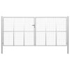 VidaXL Poort 415x225 cm gegalvaniseerd staal zilverkleurig