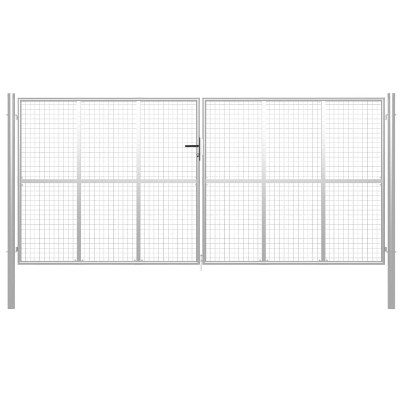 VidaXL Poort 415x225 cm gegalvaniseerd staal zilverkleurig