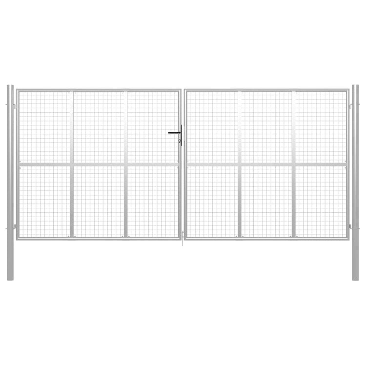 VidaXL Poort 415x250 cm gegalvaniseerd staal zilverkleurig