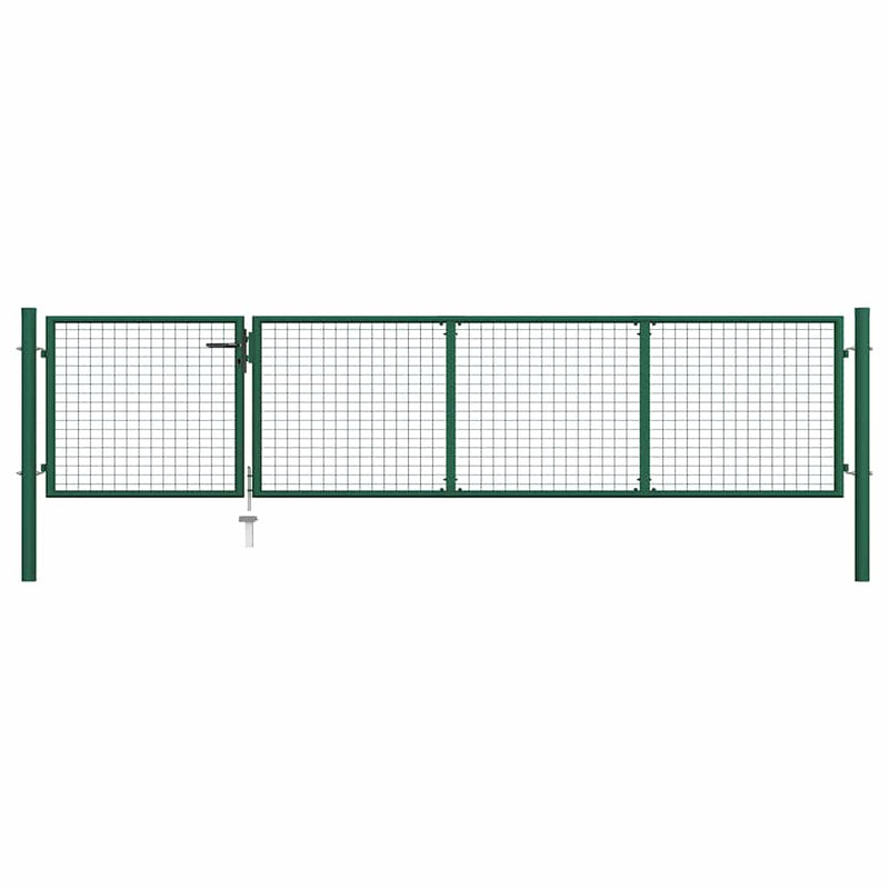 Vidaxl tuinpoort staal 350x75 cm groen