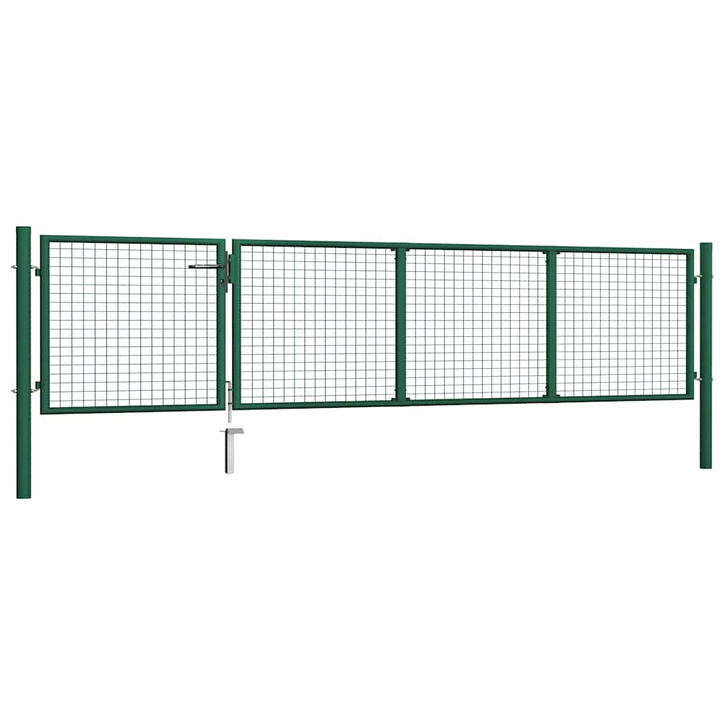 Vidaxl tuinpoort staal 350x75 cm groen