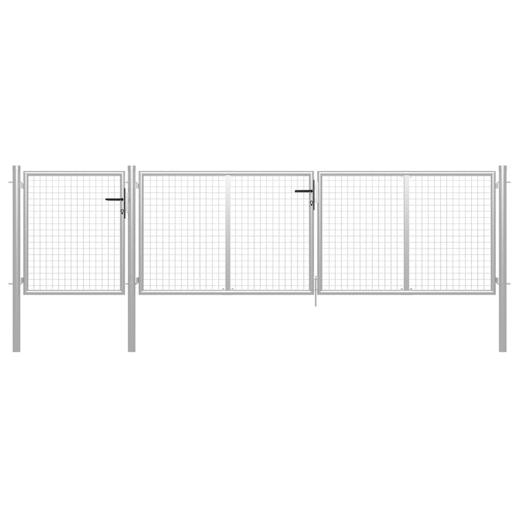VidaXL Poort 400x75 cm staal zilverkleurig