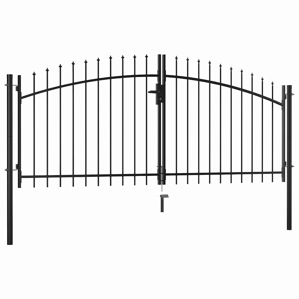 Vidaxl dubbele deur hekpoort woerden met speerpunt 299,5x149,5 cm
