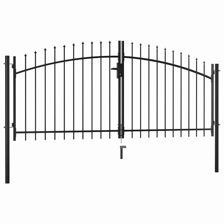 Vidaxl dubbele deur hekpoort woerden met speerpunt 299,5x149,5 cm