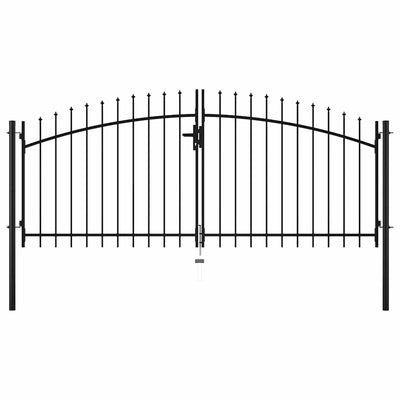 Vidaxl hekpoort dubbele deur met speren bovenkant 300x150 cm
